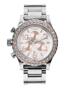  Nixon 42-20 Chrono Silver/Champagne/Crystal A037 1519 watch