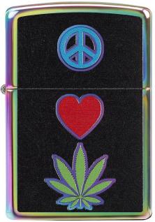 Zippo 6345 Peace Love Leaf Cannabis lighter