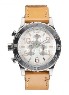  Nixon 42-20 Chrono Leather Natural/Silver A424 1603 watch