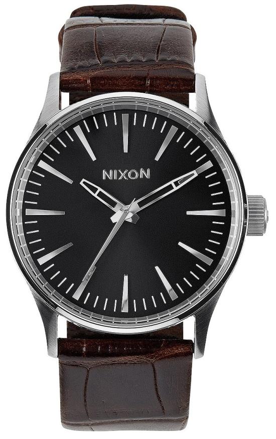  Nixon Sentry 38 Leather Brown Gator A377 1887 watch