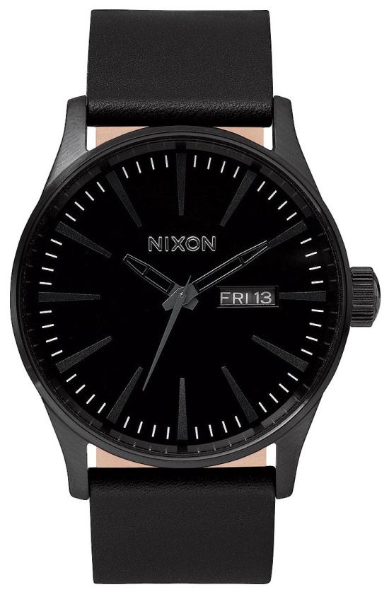  Nixon Sentry Leather All Black A105 001 watch